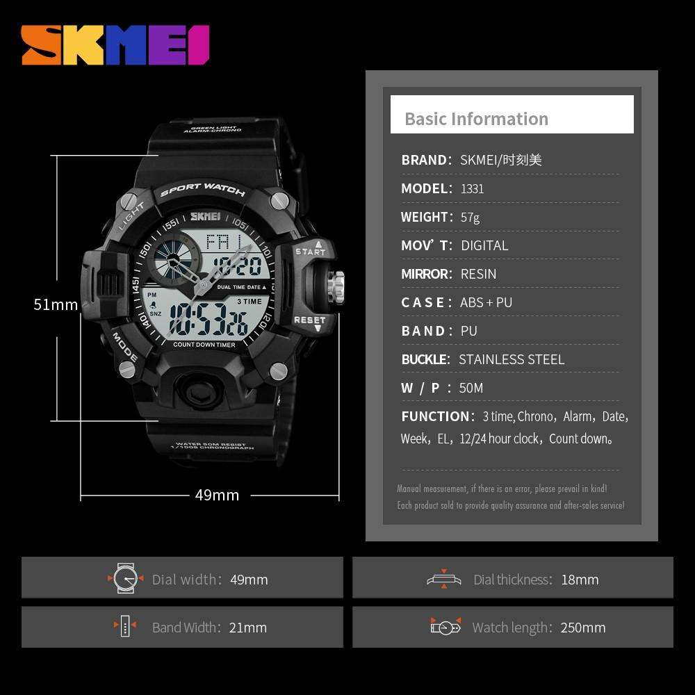 SKMEI Waterproof Alarm Bluetooth Sports Watch- 1331
