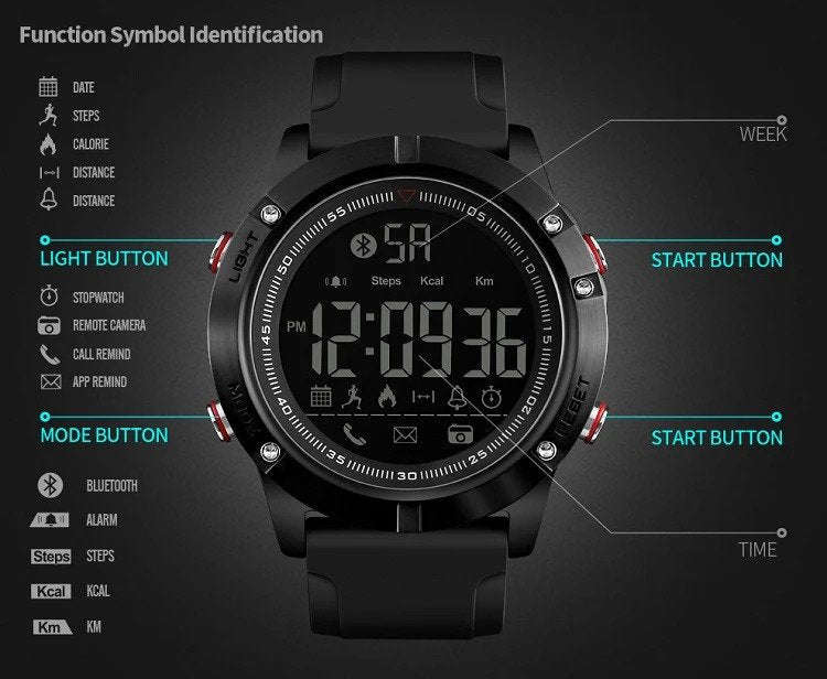 SKMEI Mens Military Waterproof Alarm Sports Watch-1425