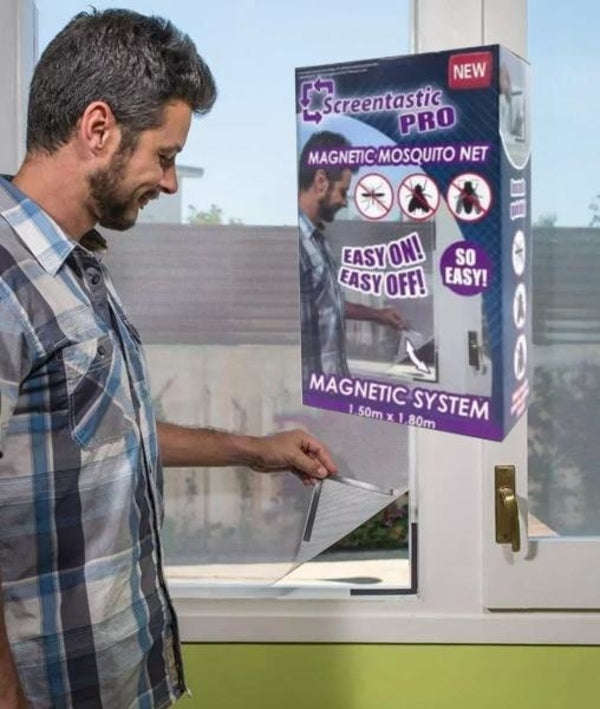 Magnetic mosquito net for windows with insect protection