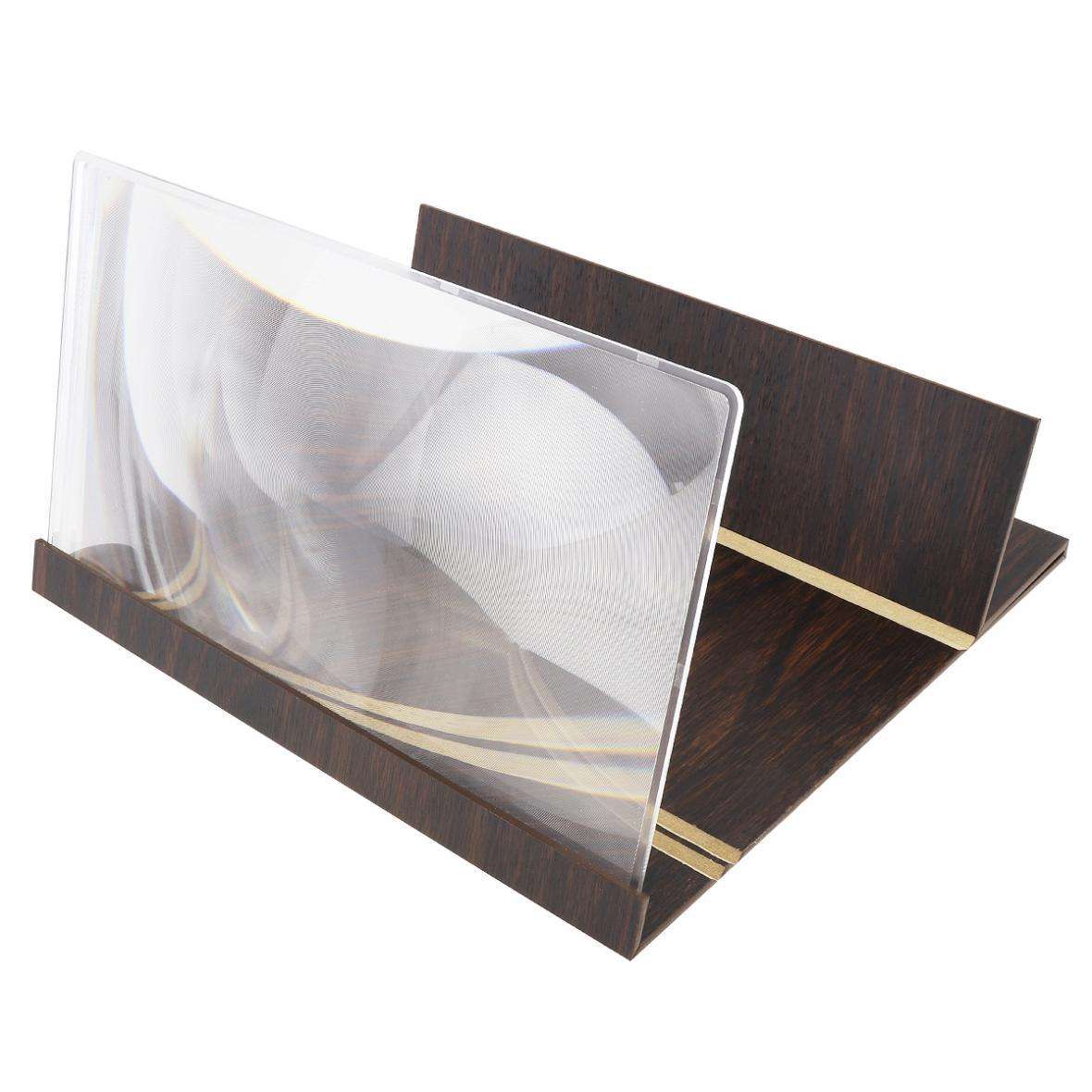 3D Video Mobile Phone 12" Screen Magnifier Brown Wood Grain PMMA +Fiberboard