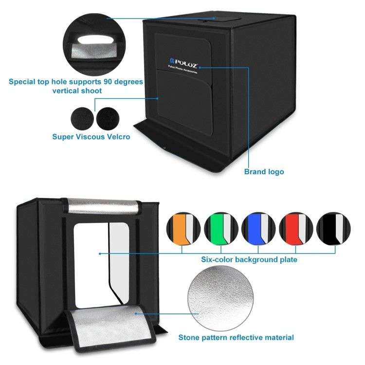 Dual LED Photo Softbox 40cm Studio Box Kit