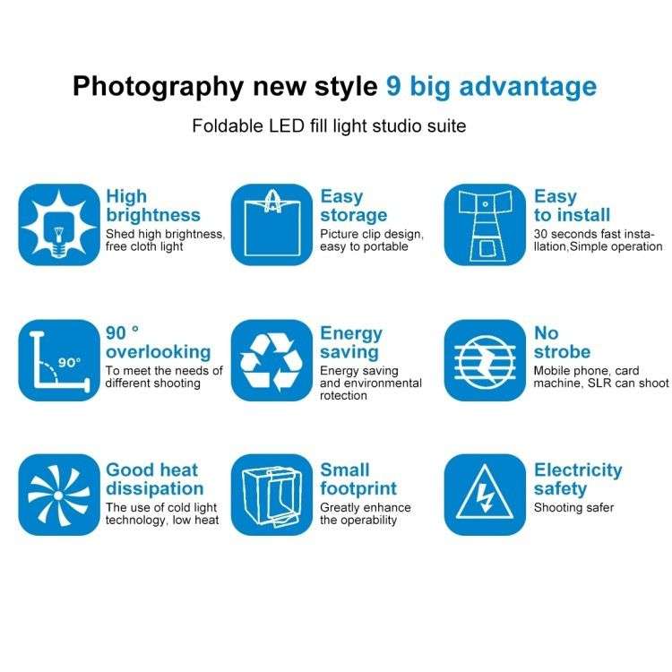 Dual LED Photo Softbox 40cm Studio Box Kit