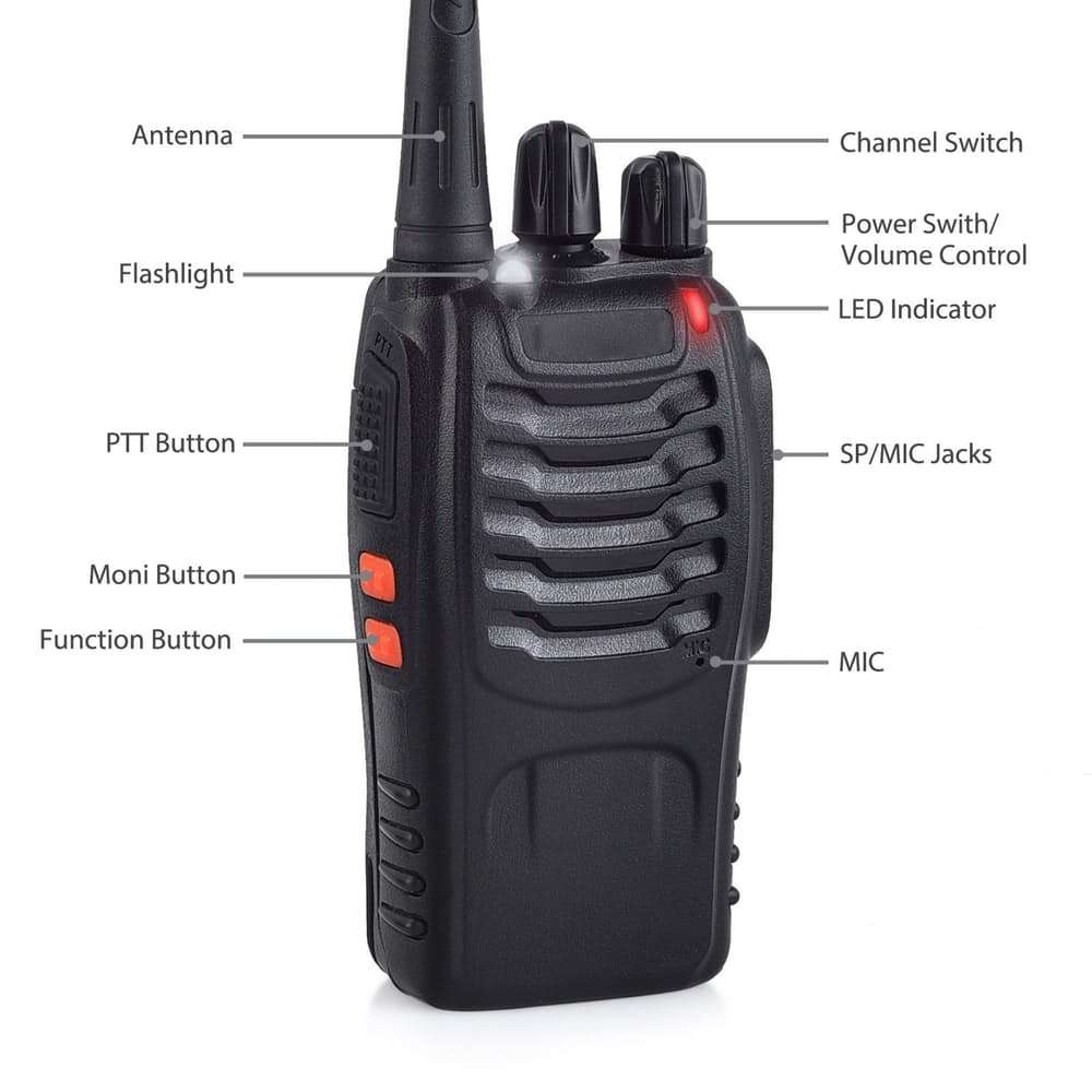 Baofeng Set of Two Professional Two Way Radio - With Earpiece