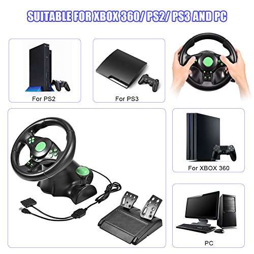 Steering Wheel 4 in 1 for PC, XBOX 360, PS3 and PS2