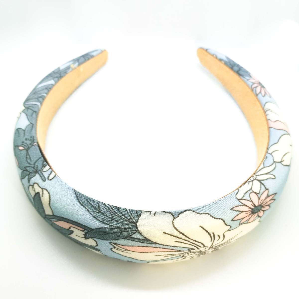 Sky Blue & White Floral Alice Band