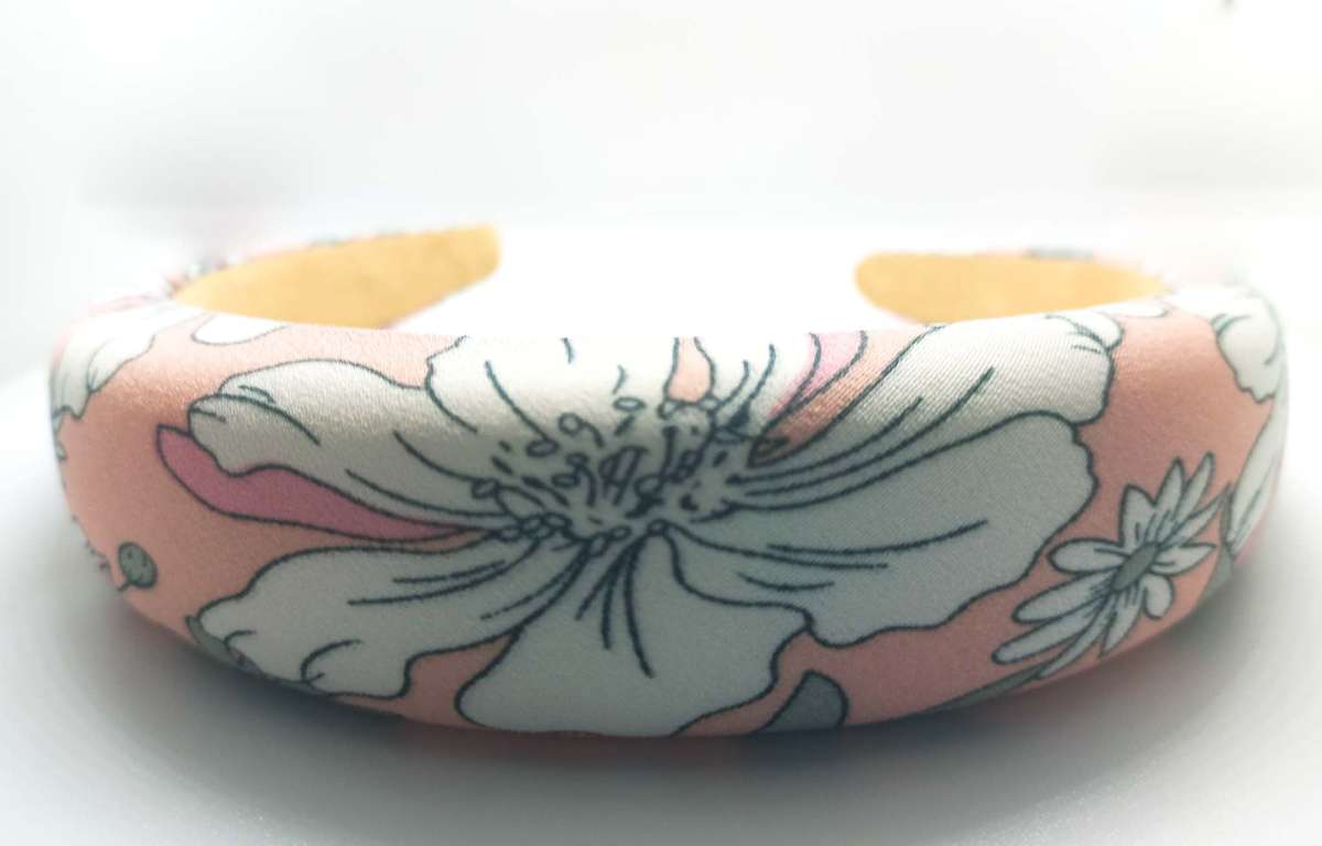 Peach & White Floral Alice Band