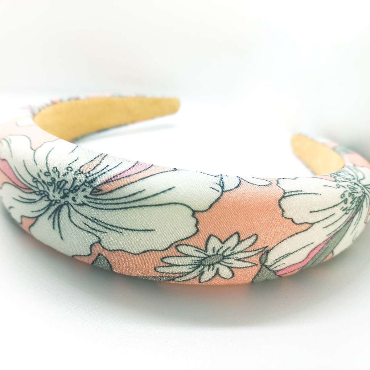 Peach & White Floral Alice Band