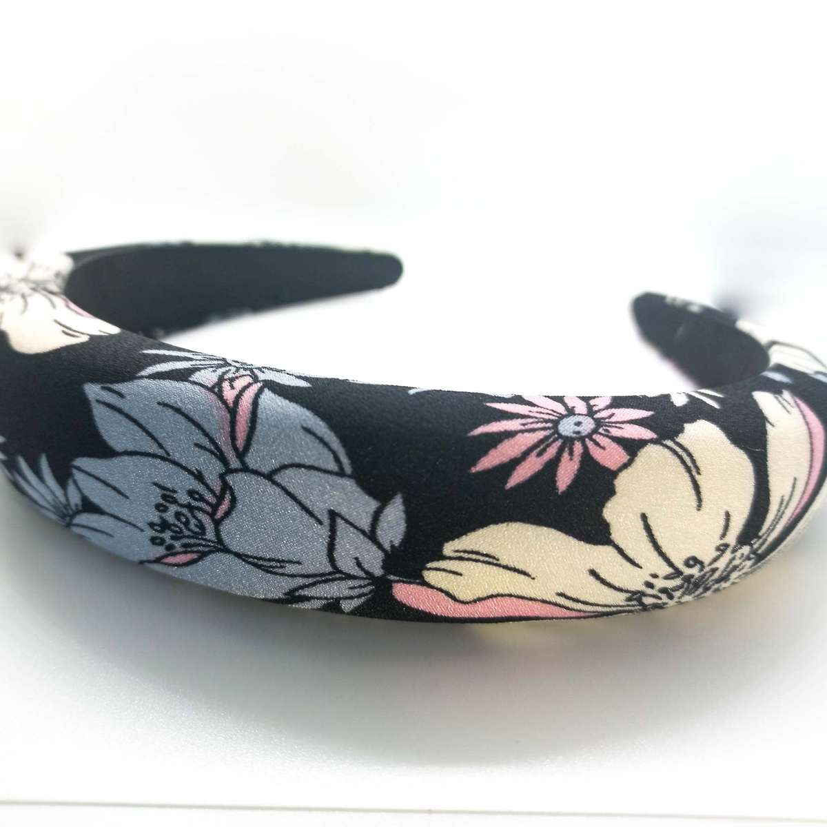 Black & White Floral Alice Band