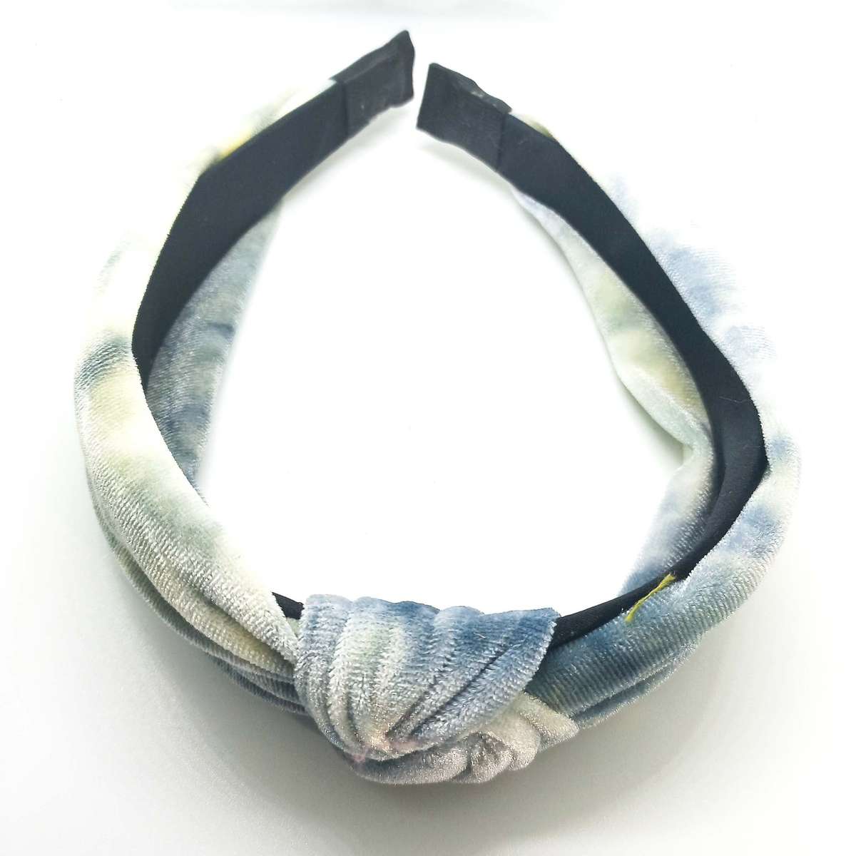 Velvet Turban Inspired Alice Band-Blue Grey