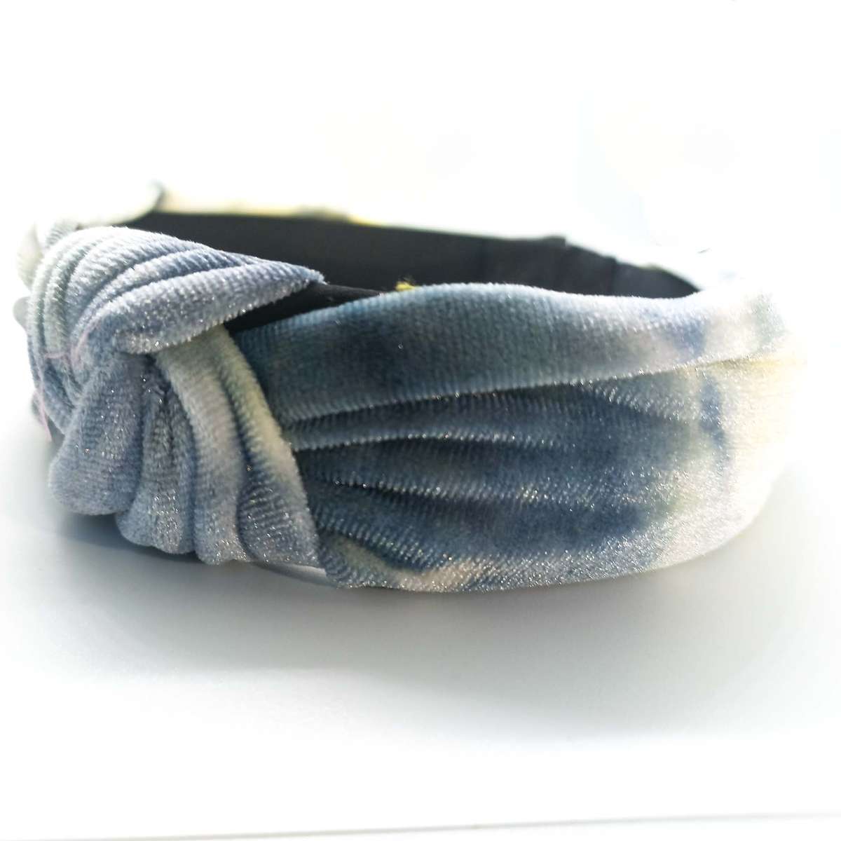 Velvet Turban Inspired Alice Band-Blue Grey