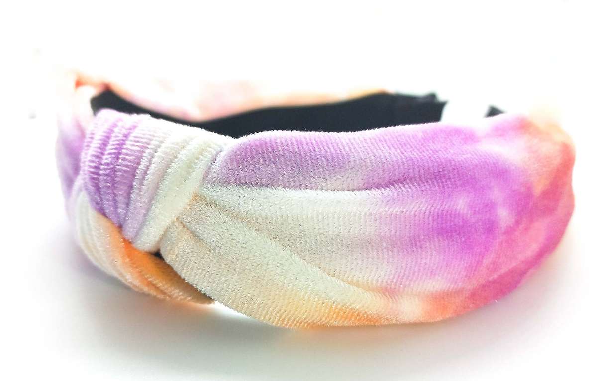 Velvet Turban Inspired Alice Band-Lilac Orange