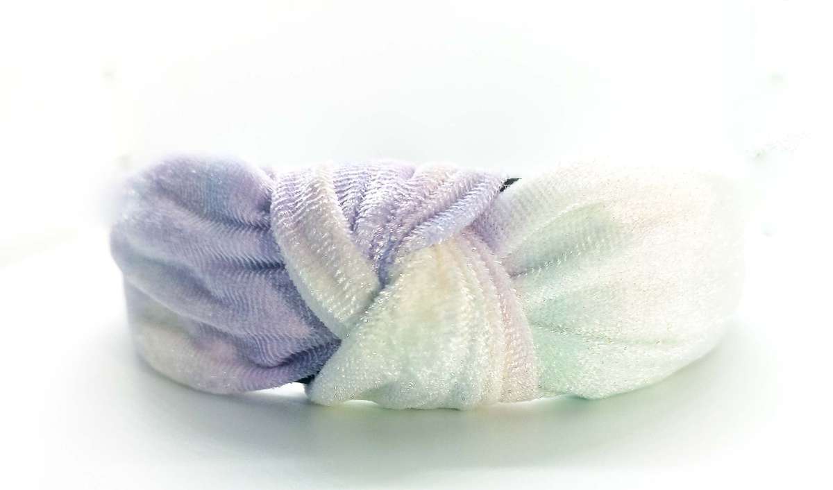 Velvet Turban Inspired Alice Band-Lilac Green