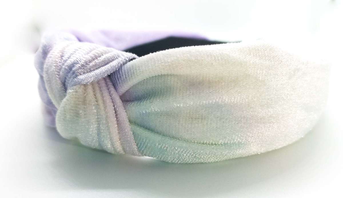 Velvet Turban Inspired Alice Band-Lilac Green