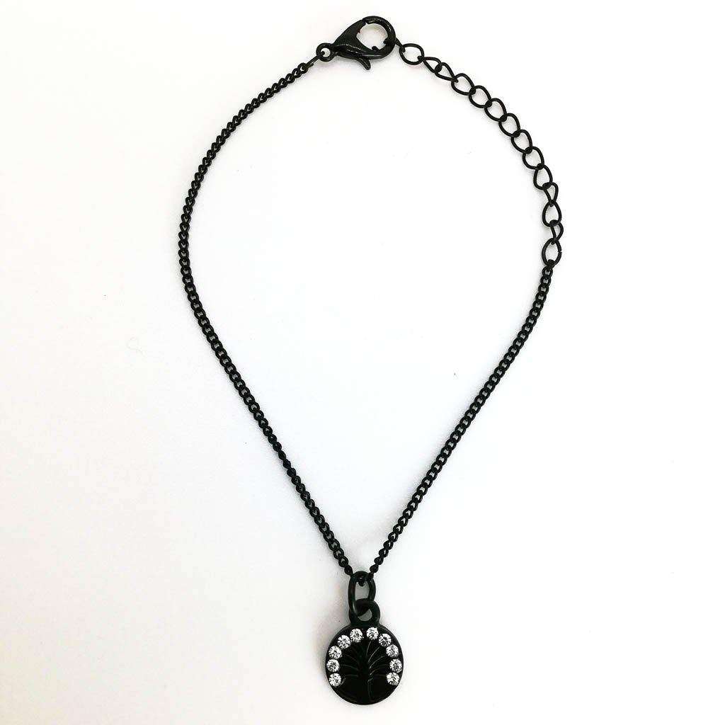 Black Diamante Tree of Life Bracelet