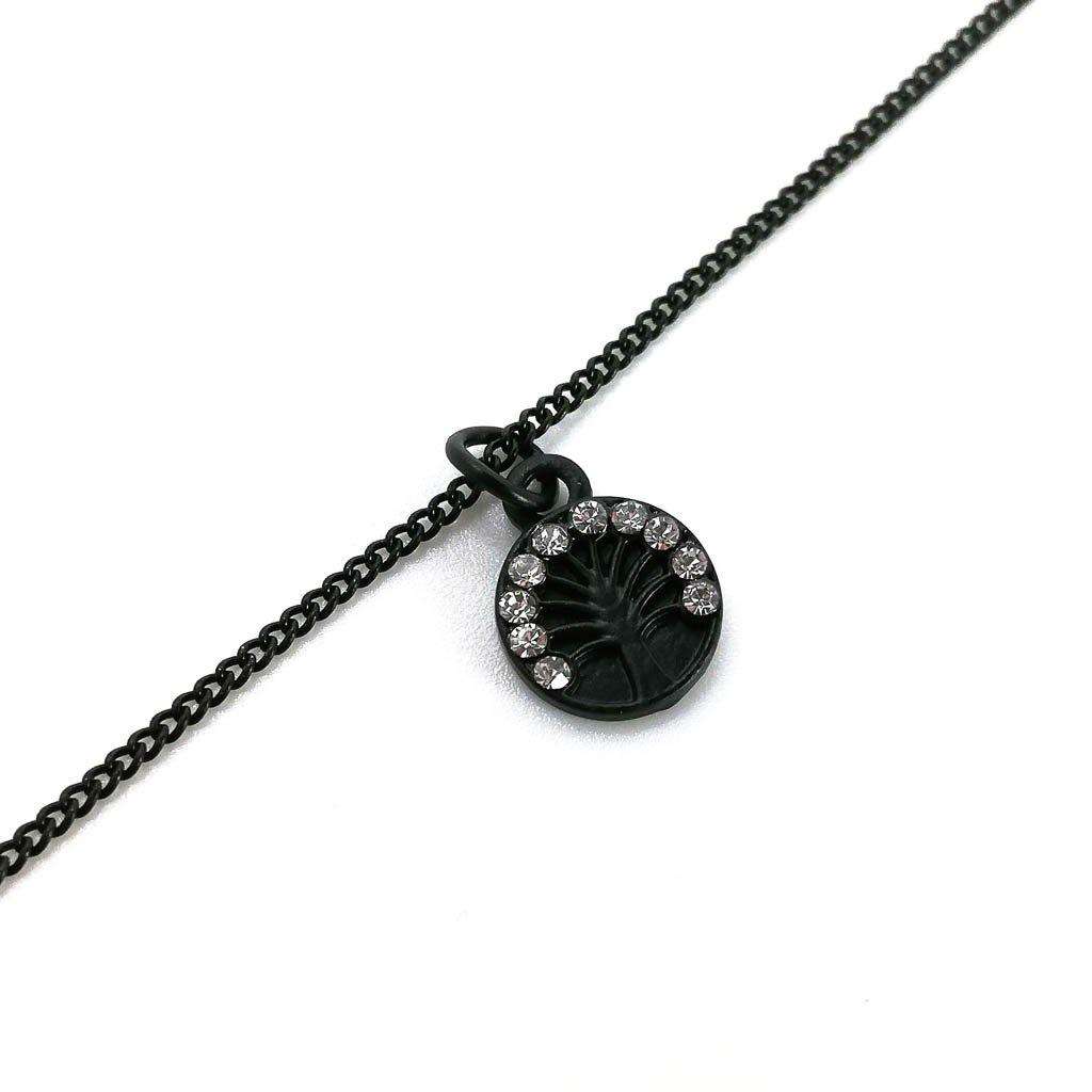 Black Diamante Tree of Life Bracelet