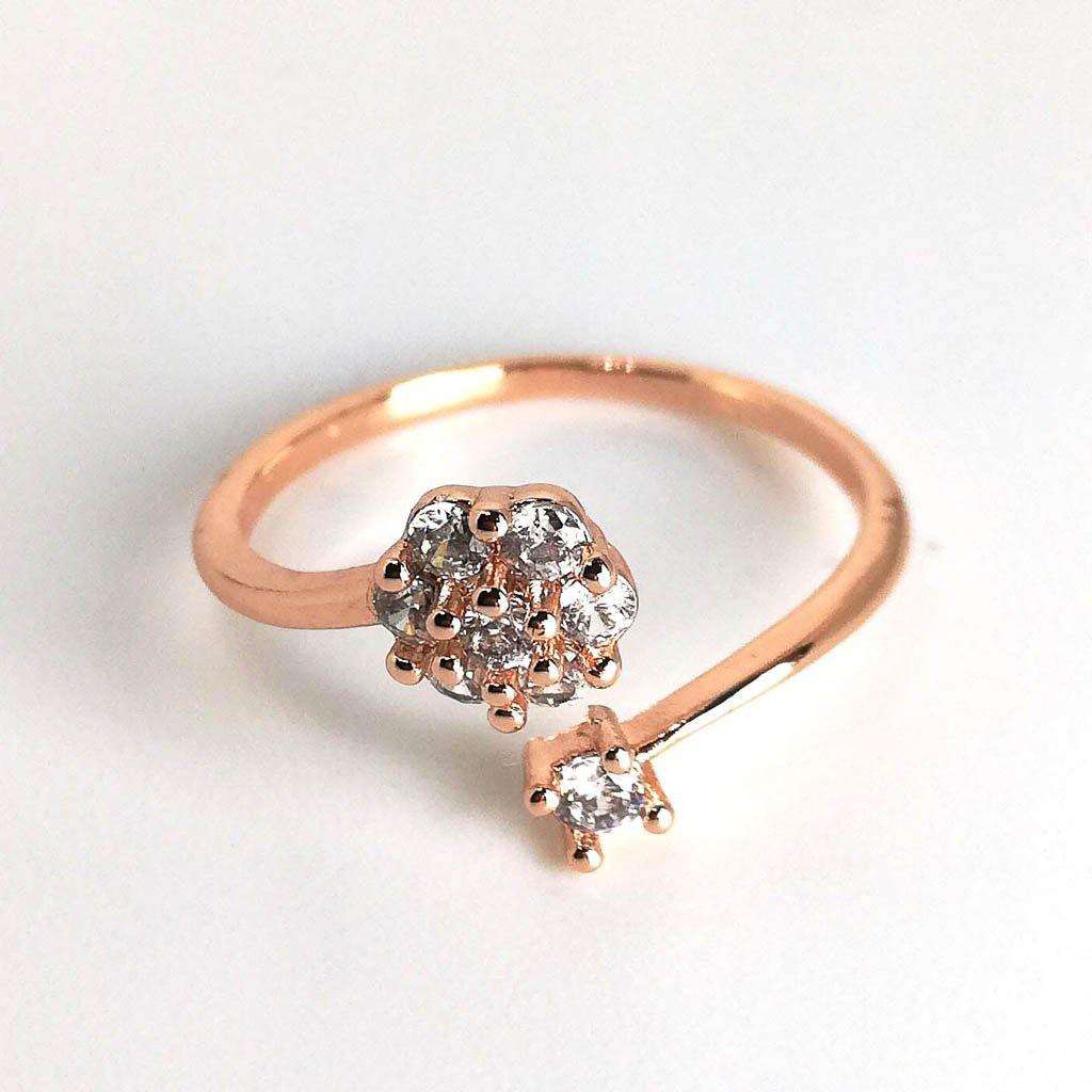 Rose Gold Diamante Wrap Ring - Medium