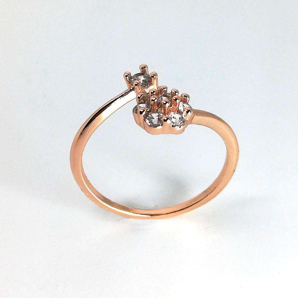 Rose Gold Diamante Wrap Ring - Medium