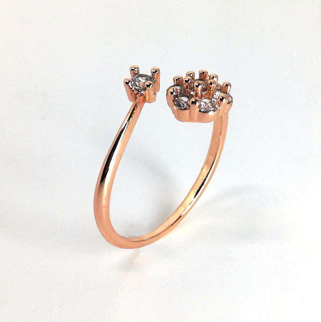 Rose Gold Diamante Wrap Ring - Medium