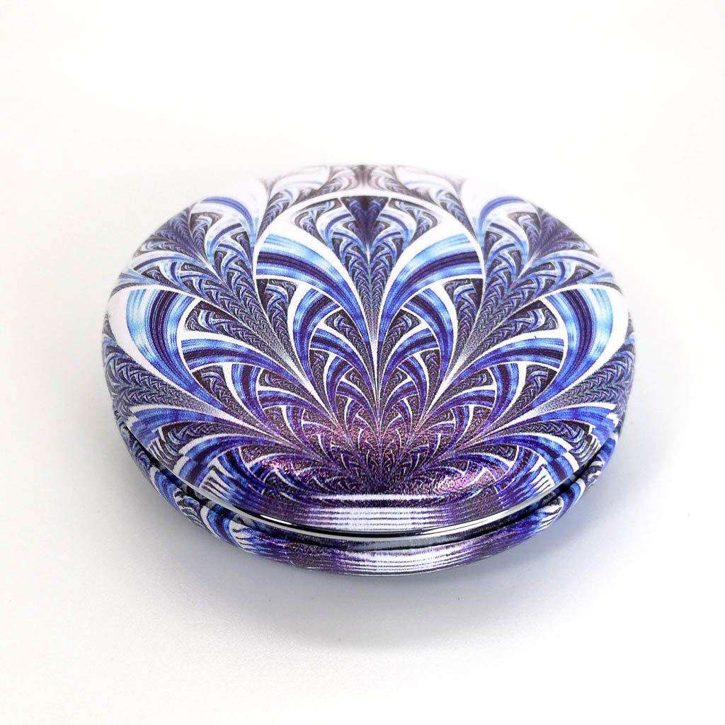 Round Designer Compact Mirror- Blue