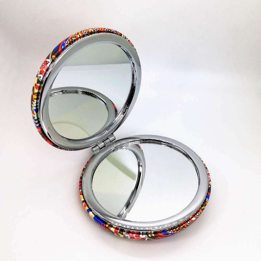 Round Designer Compact Mirror- Print