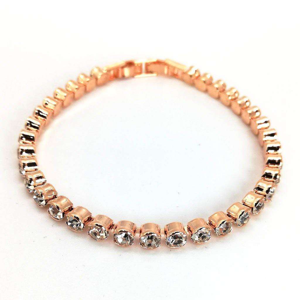 Rose Gold Diamante Tennis Bracelet