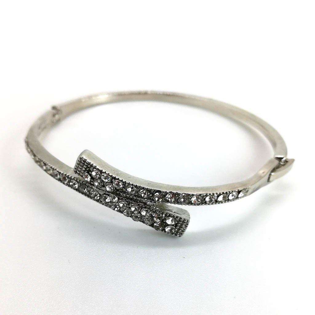 Silver Diamante Wrap Bracelet - Medium
