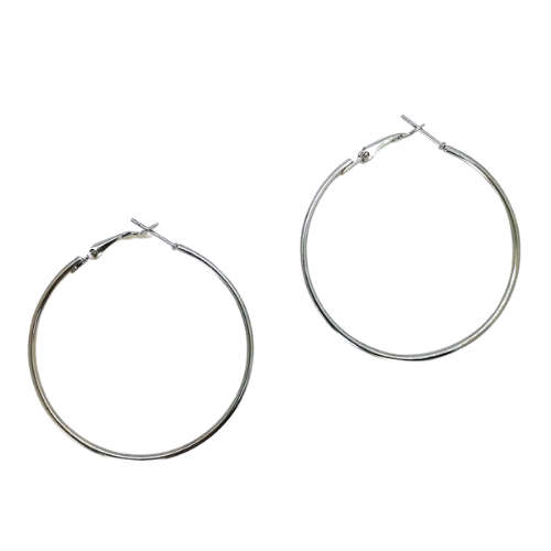 Silver Hoop Earrings Medium