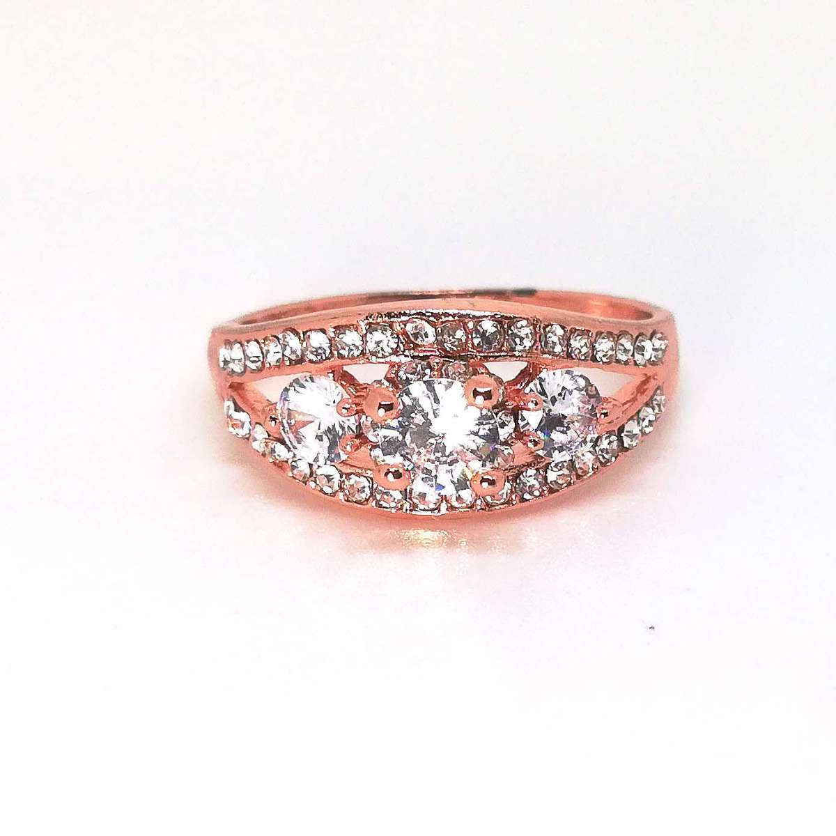 Rose Gold Princess Cut Ring - 20mm