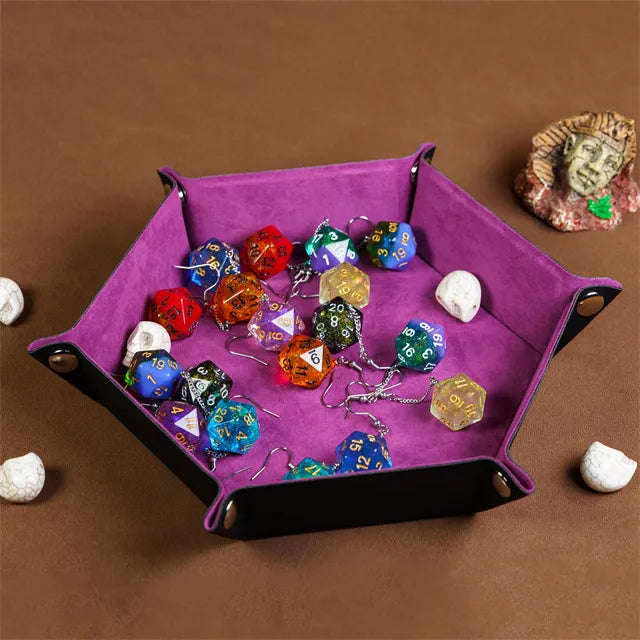 Foldable Dice Tray | Velvet | Purple