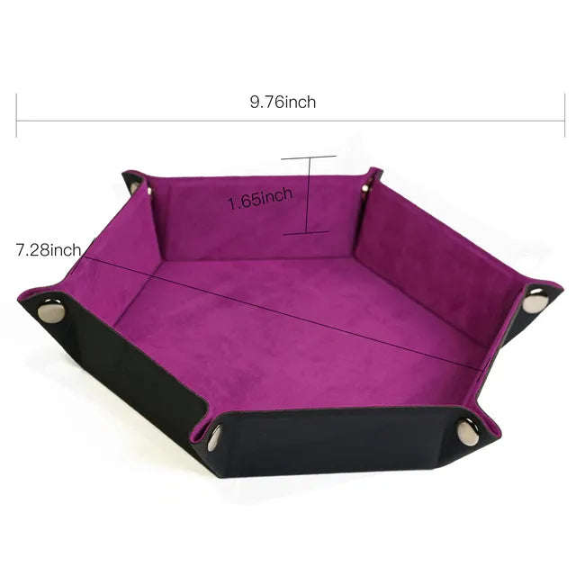 Foldable Dice Tray | Velvet | Purple