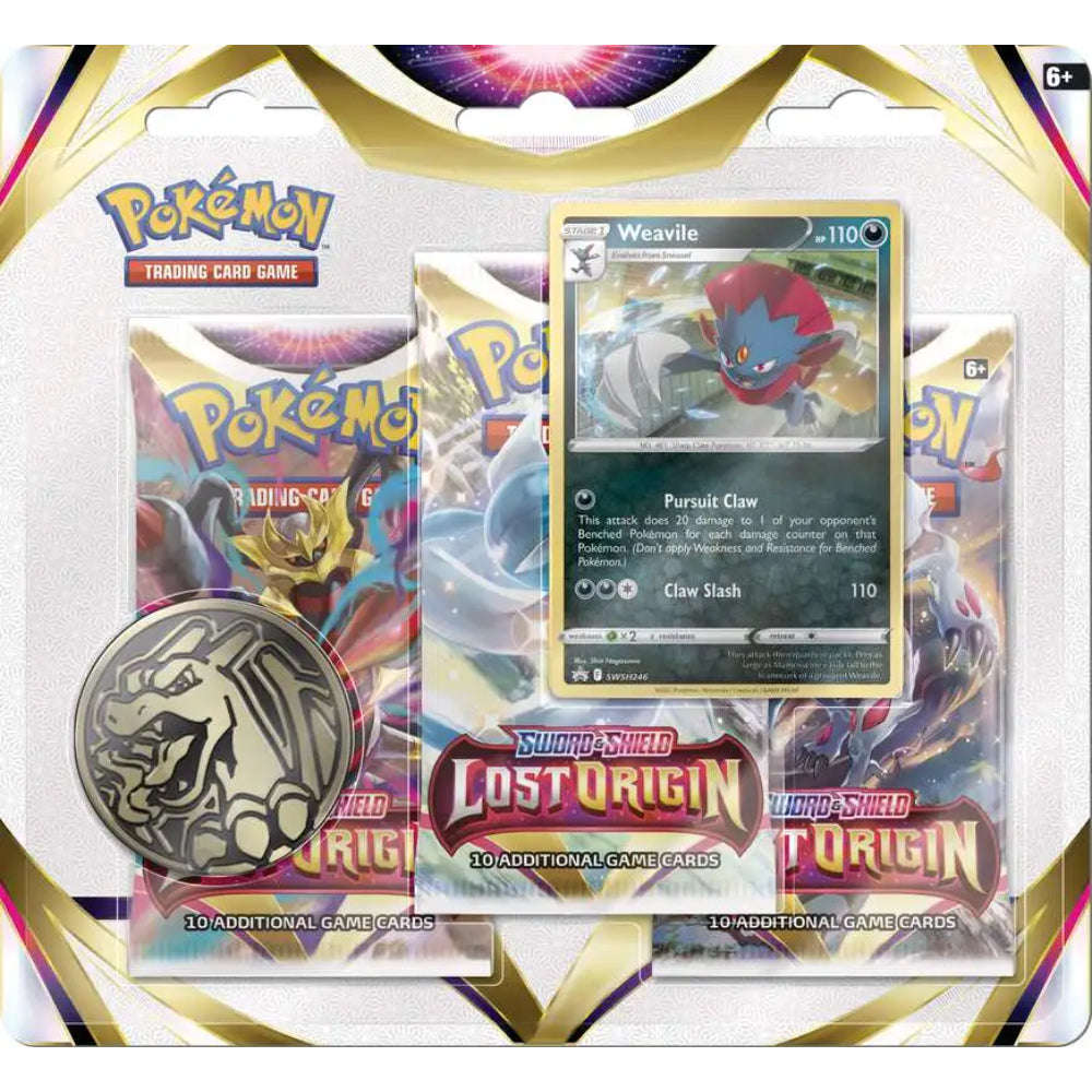 Pokemon Sword & Shield Lost Origin | 3-Pack Blister | Weavile