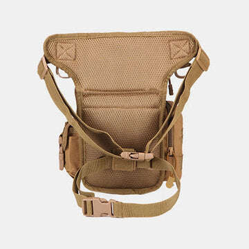 Men`s Nylon Hip Drop Belt Waist Fanny Leg Bag Waterproof Military Tactical Bag - Khaki