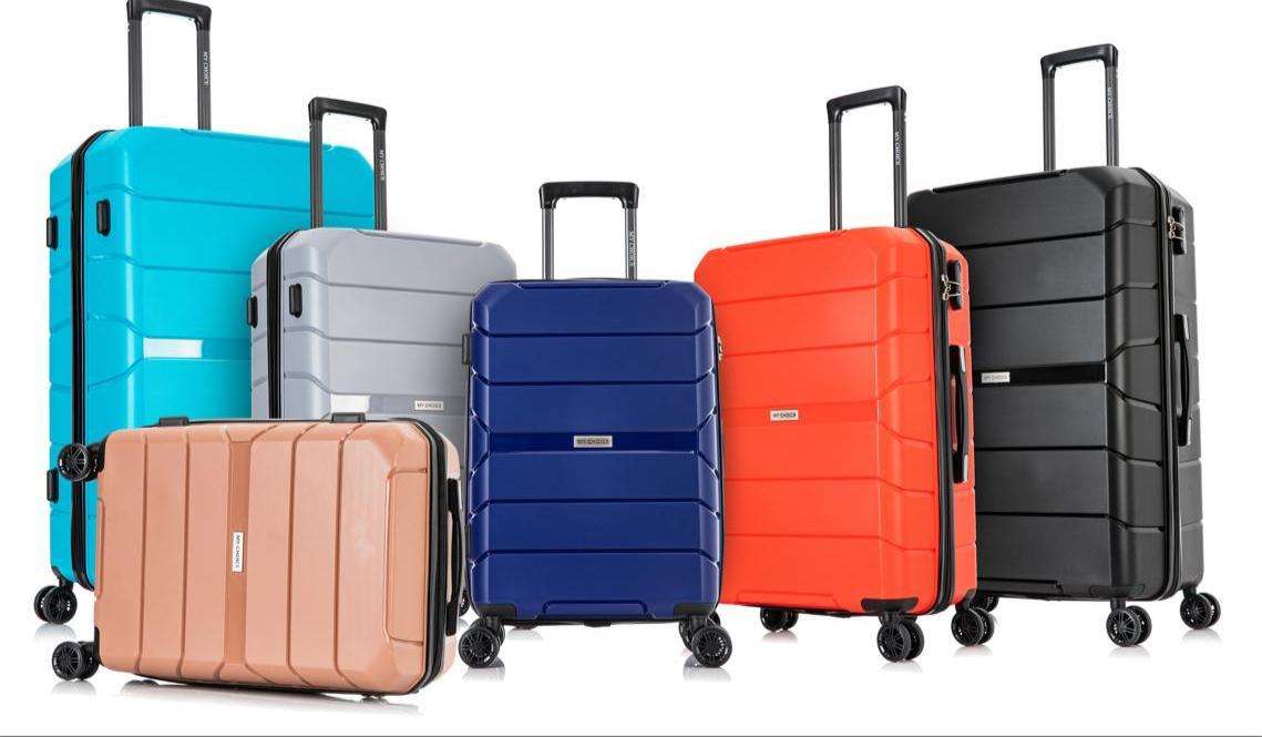 Polypropleyne 3 Piece Luggage Set - Burgundy