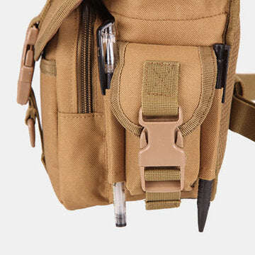 Men`s Nylon Hip Drop Belt Waist Fanny Leg Bag Waterproof Military Tactical Bag - Khaki