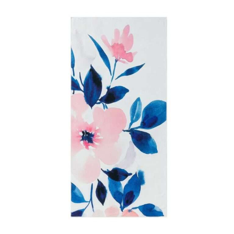 Beach Towel - Blue & Pink Floral