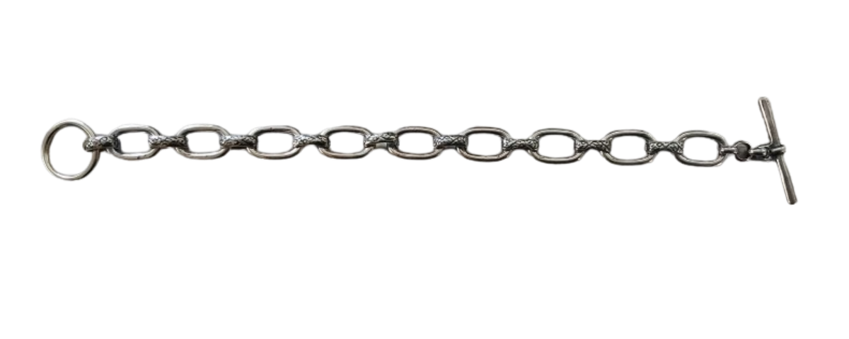 Miglio Burnished Silver Bracelet  18cm