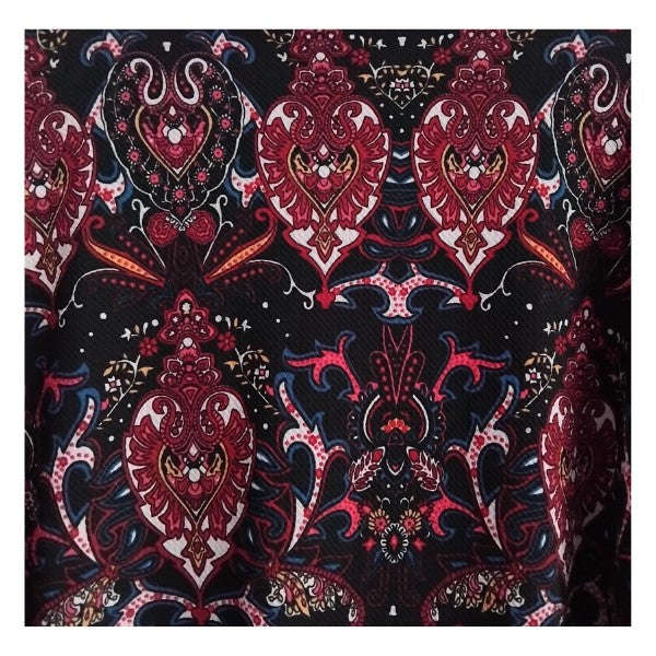 Winter Mini Skirt - Black/Wine/Blue Paisley Print