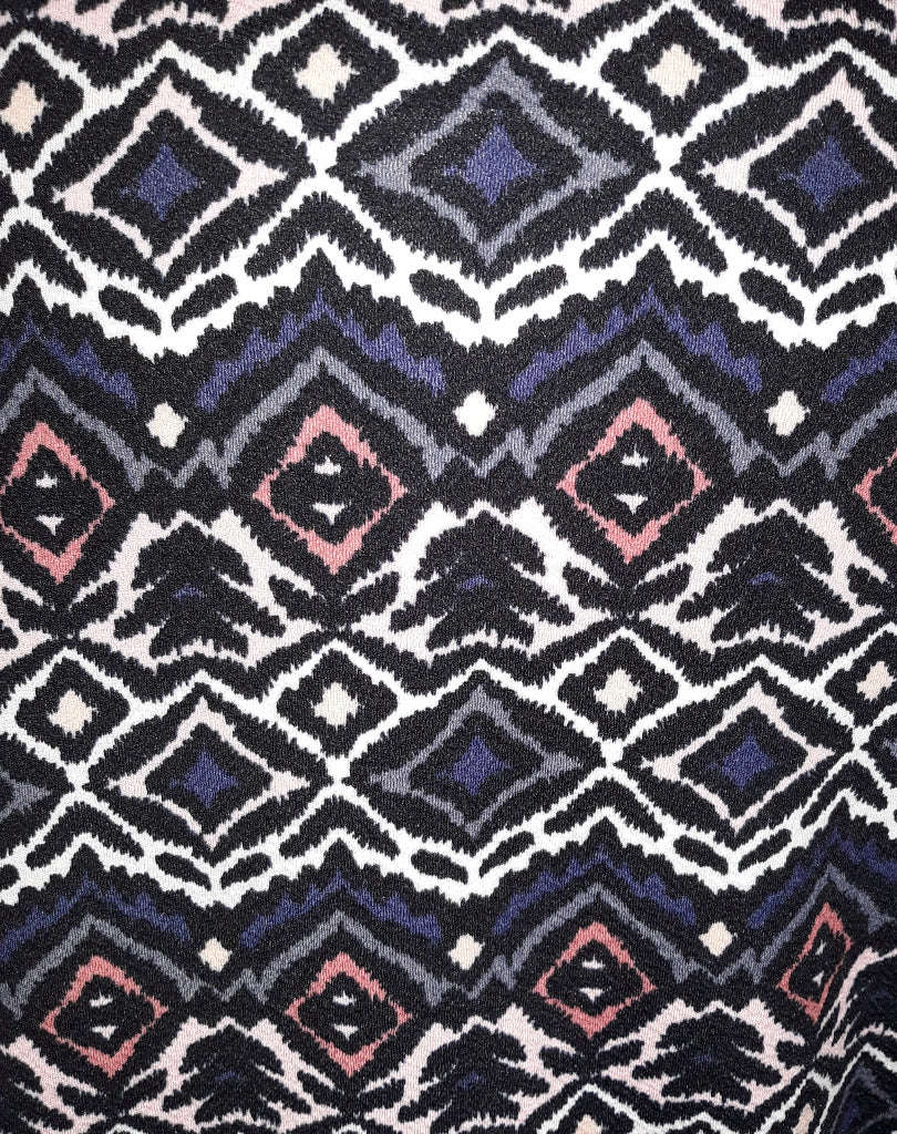 Winter Mini Skirt - Black/Grey/Blue/Pink Aztec Design