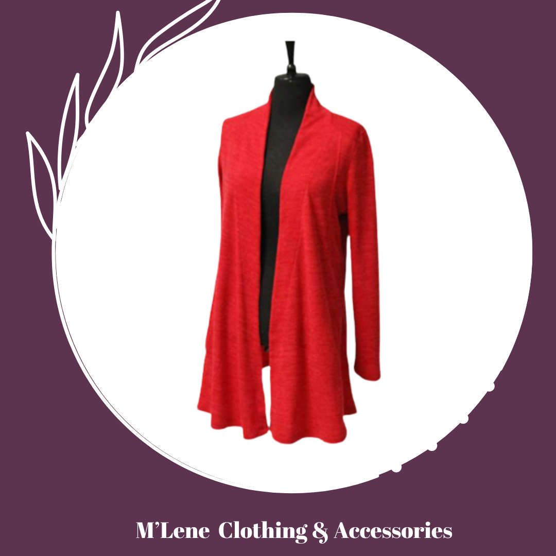 Open Front Jacket - Cherry Red