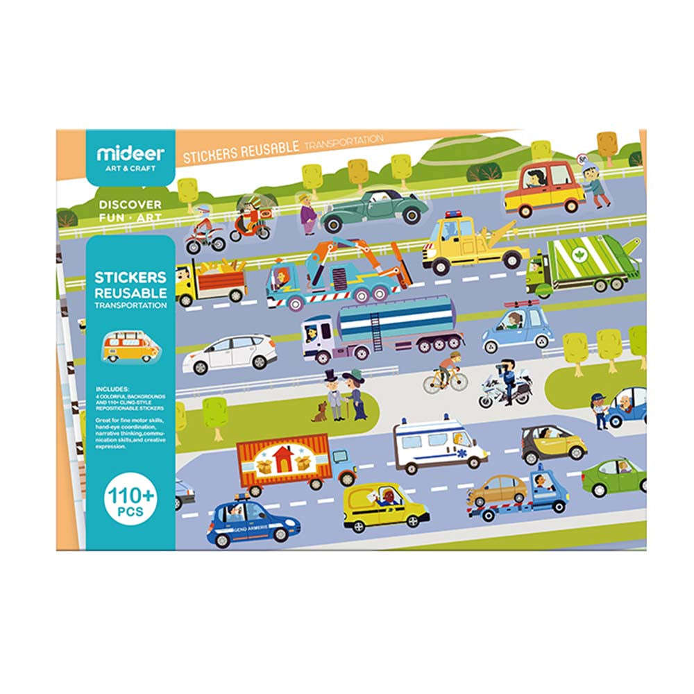 Mideer Reusable Stickers - Transportation