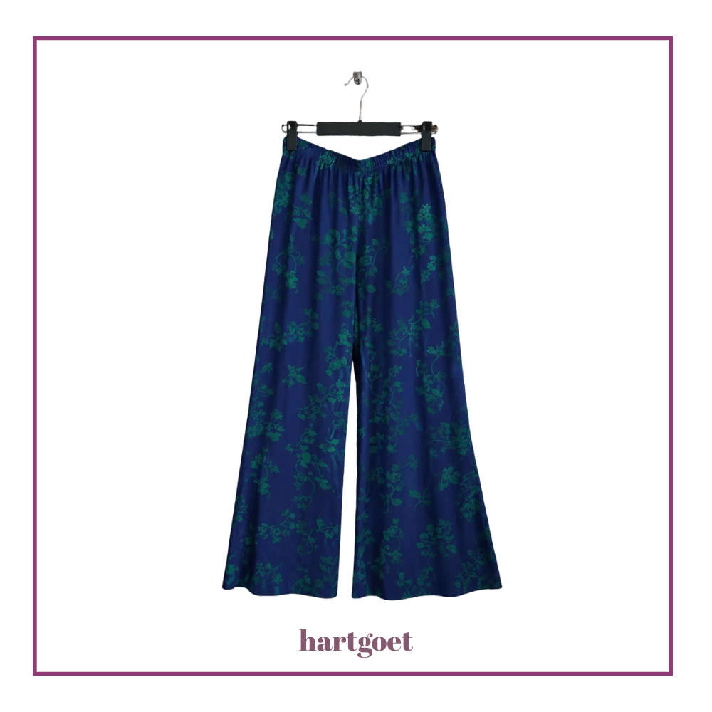 Blue Pants with Teal Print