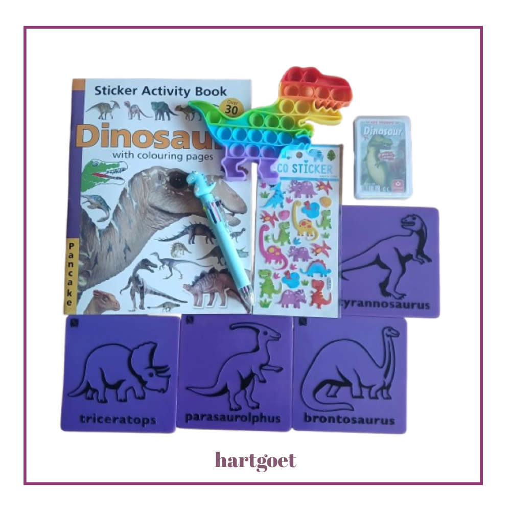 Dinosaur Gift Set for Kids | Activity Book, Rubbing Plates, Trump Cards & More