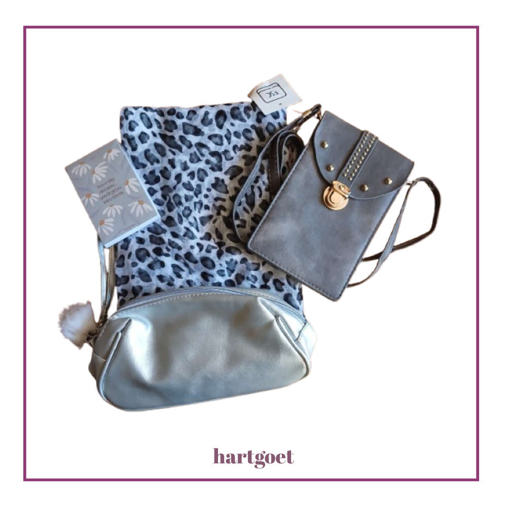 Grey Luxury Gift Set  Scarf, Notebook, Mobile Bag & Cosmetic Bag