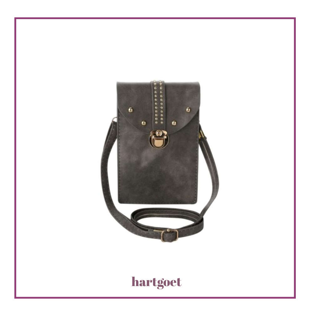 Mobile bag with studs - grey