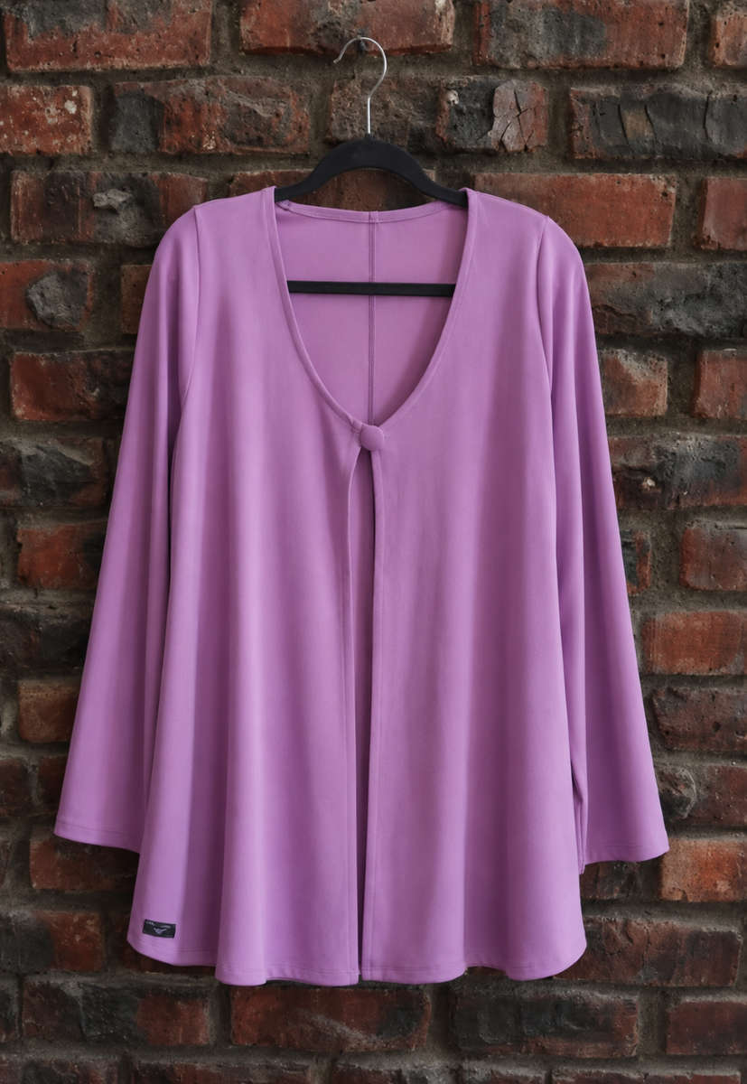 Lilac Open Front Casual Jacket
