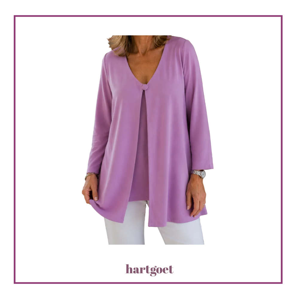 Lilac Open Front Casual Jacket