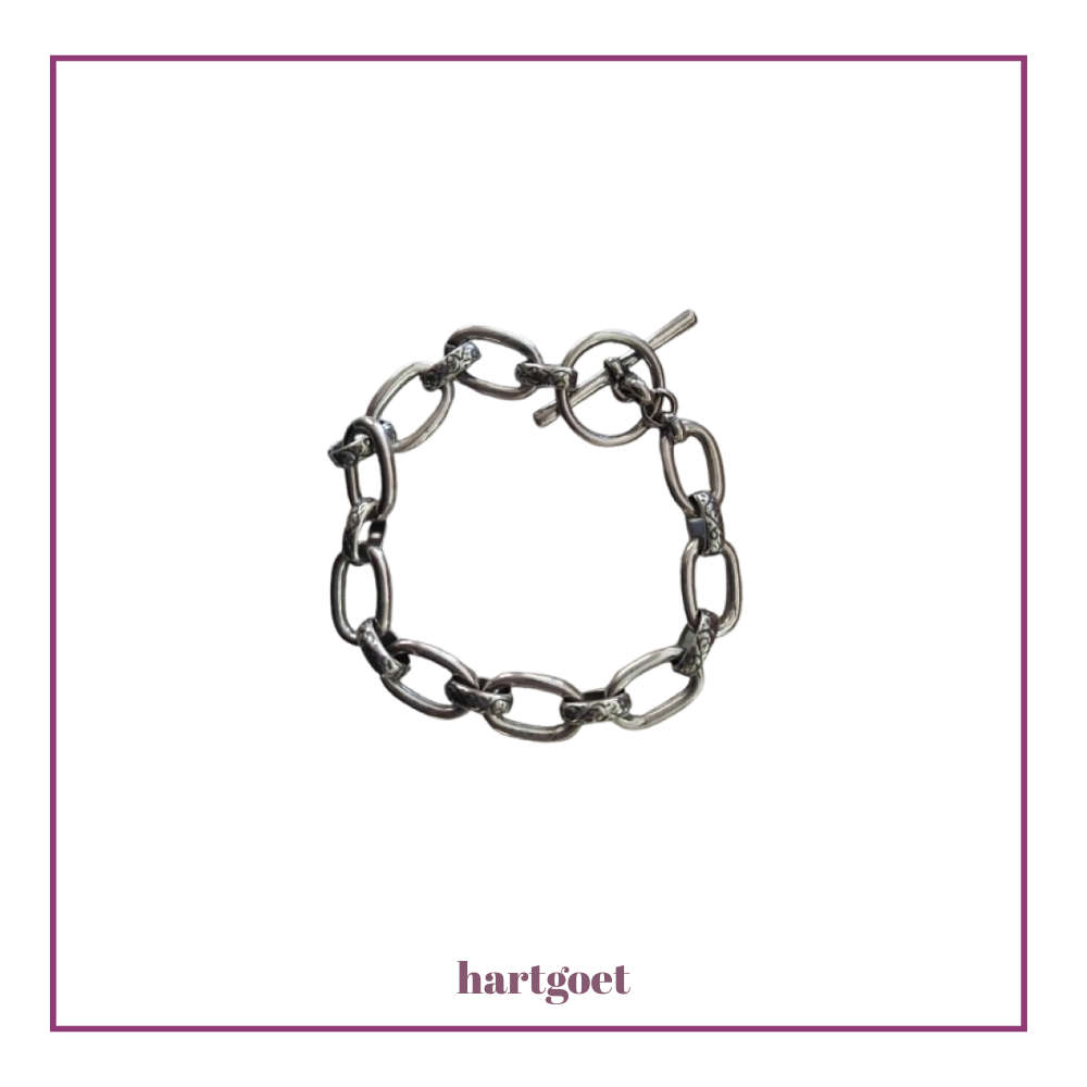 Miglio Burnished Silver Bracelet  18cm