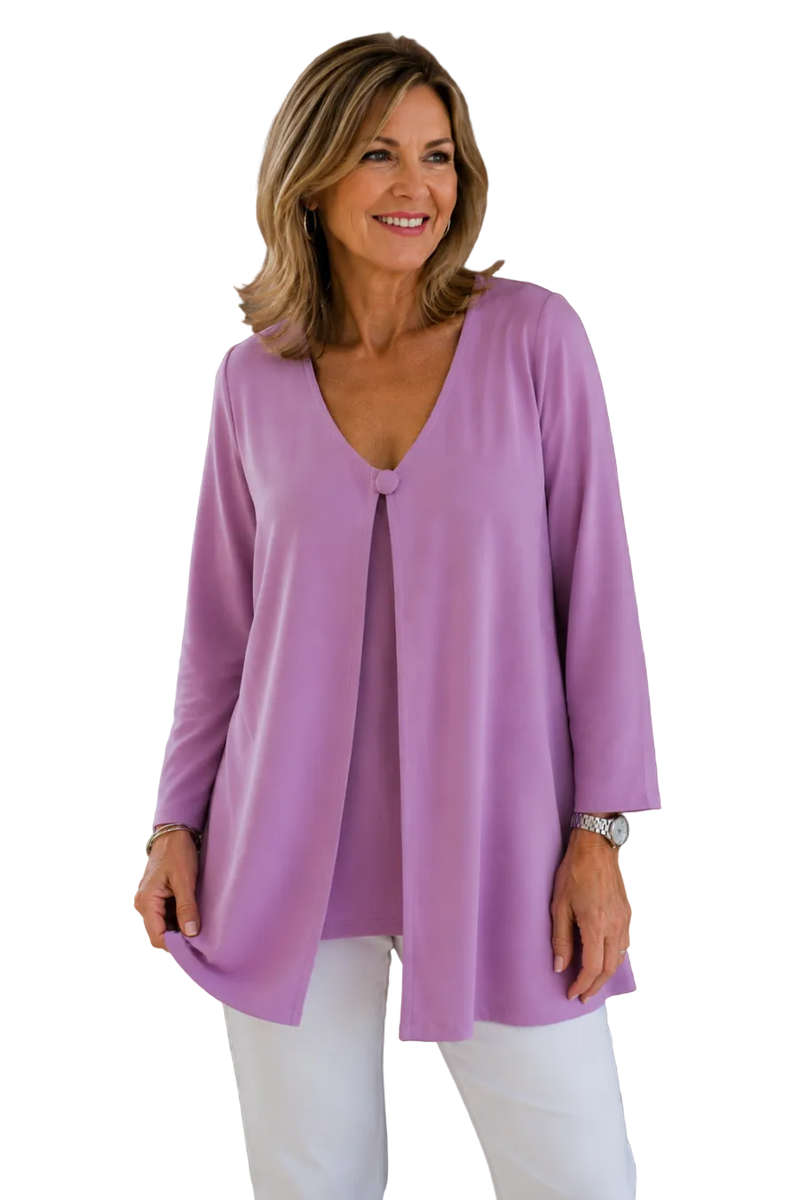 Lilac Open Front Casual Jacket