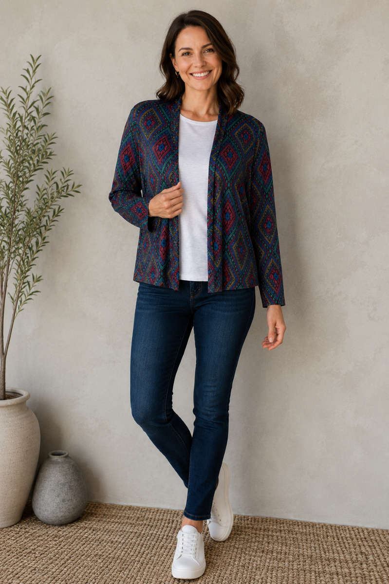 Geometric Print Cardi