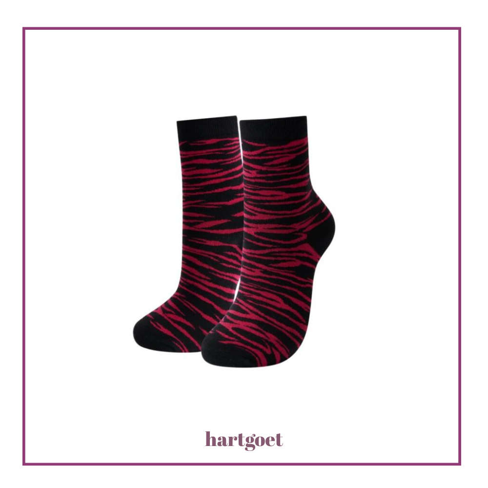 Socks - Zebra Print - Hot Pink